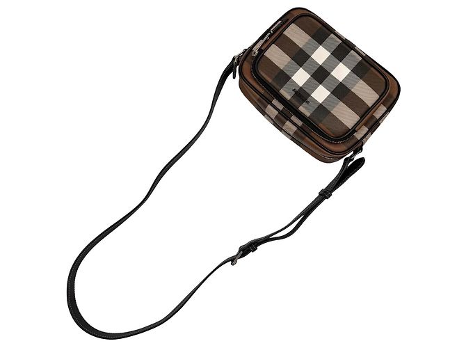 Borsa a tracolla Burberry Brown Giant Check E-Canvas Paddy Marrone Marrone scuro - vista 13