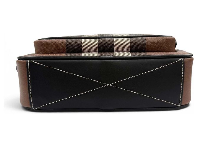 Borsa a tracolla Burberry Brown Giant Check E-Canvas Paddy Marrone Marrone scuro - vista 3