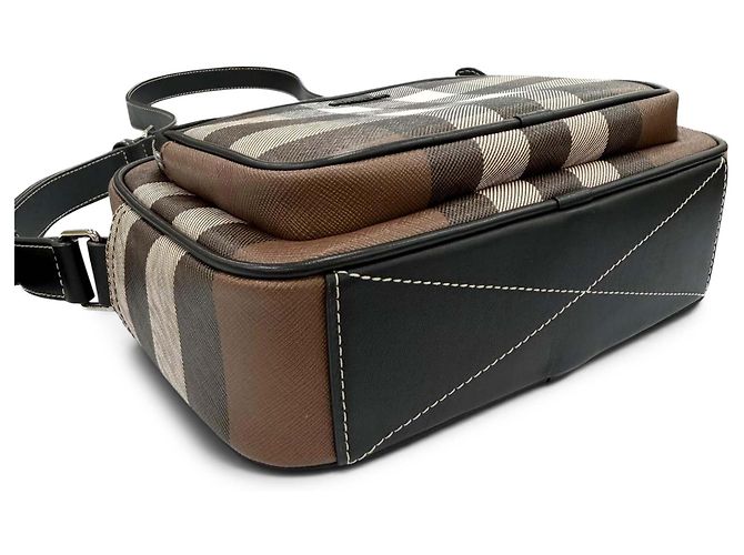Borsa a tracolla Burberry Brown Giant Check E-Canvas Paddy Marrone Marrone scuro - vista 4