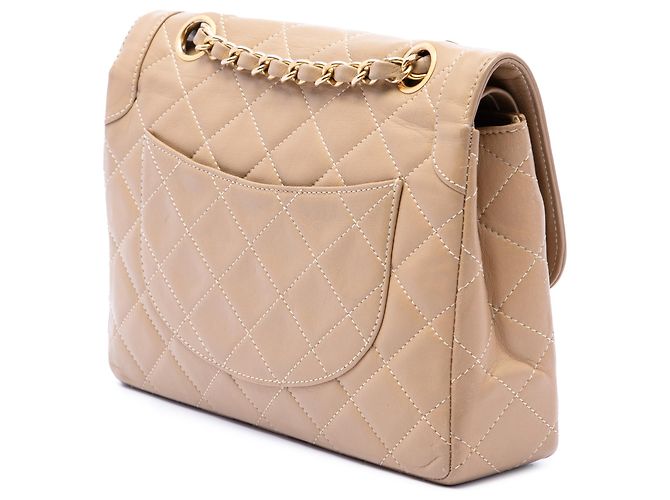 Chanel Beige Paris Limited Edition Small CC Quilted Lambskin Double Flap - vista 2