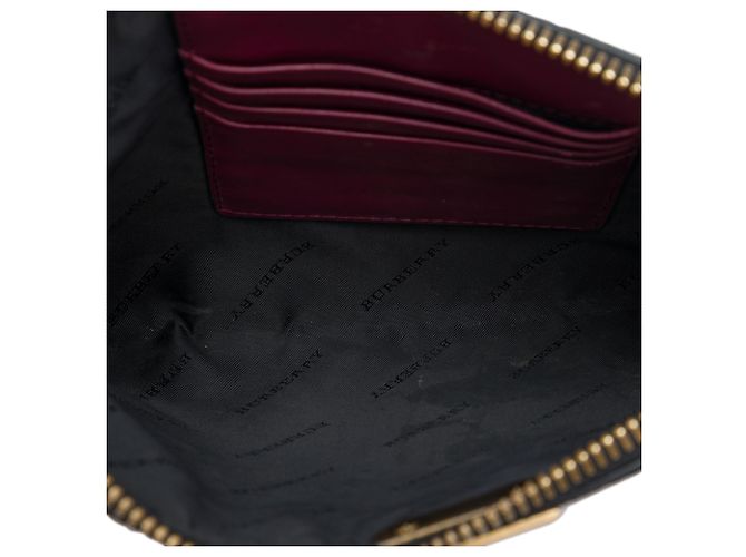 Borsa a tracolla Peyton in pelle goffrata a quadri rossa Burberry Rosso Bordò - vista 4