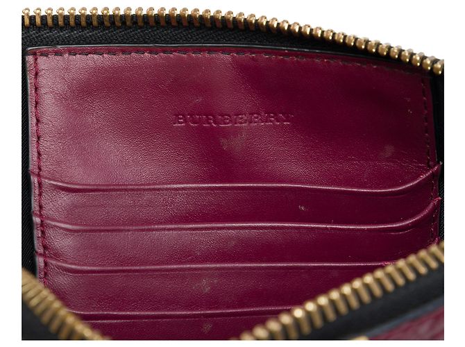 Borsa a tracolla Peyton in pelle goffrata a quadri rossa Burberry Rosso Bordò - vista 5