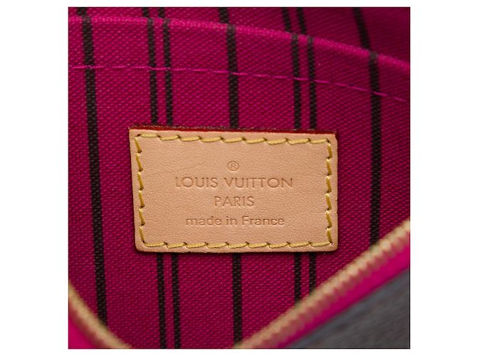 Louis Vuitton Brown Monogram Neverfull Pochette PM Marrone - vista 5