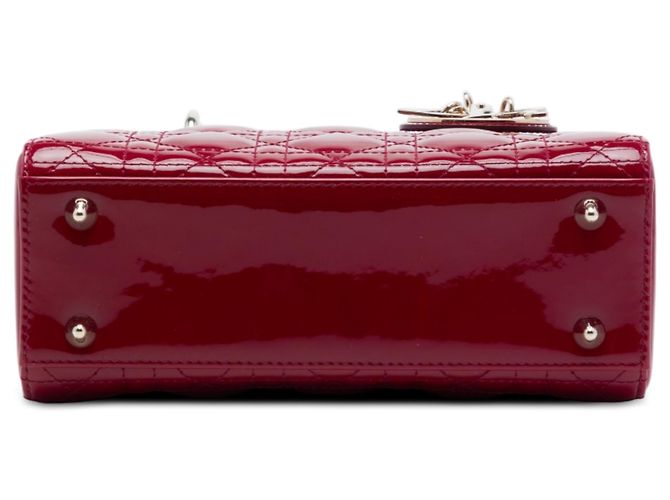 Dior Red Small Patent Cannage Lady Dior Rosso Bordò - vista 3