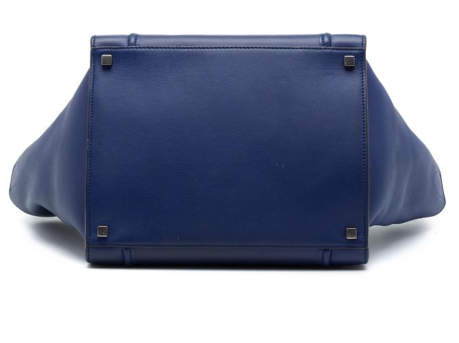 Céline Celine Blue Medium Grained Calfskin Phantom Luggage Tote - vista 3