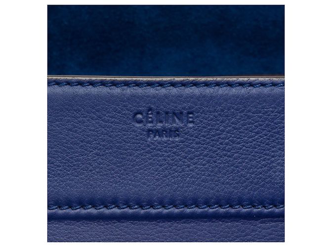 Céline Celine Blue Medium Grained Calfskin Phantom Luggage Tote - vista 5