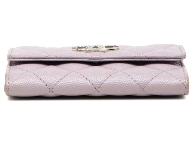 Tarjetero con solapa Chanel Purple CC Quilted Caviar Púrpura - vista 3