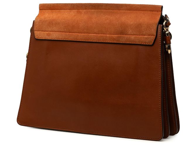 Chloé Faye Crossbody aus Kalbsleder und Wildleder braun Medium - Ansicht 2