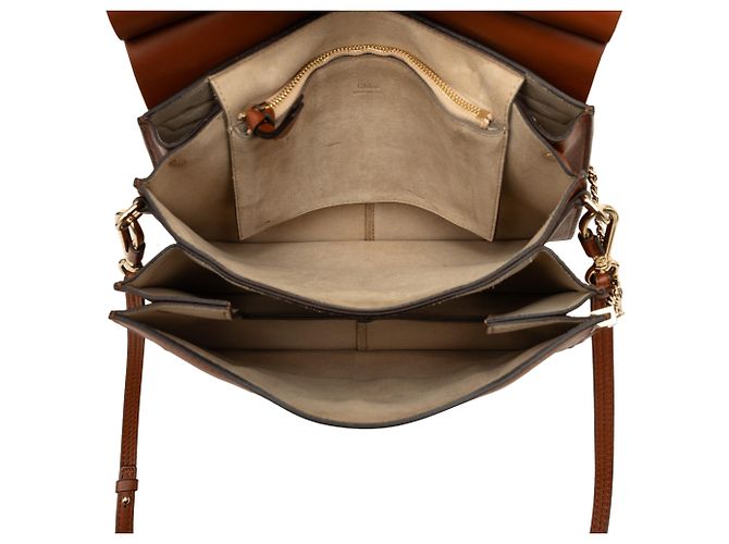 Chloé Faye Crossbody aus Kalbsleder und Wildleder braun Medium - Ansicht 4