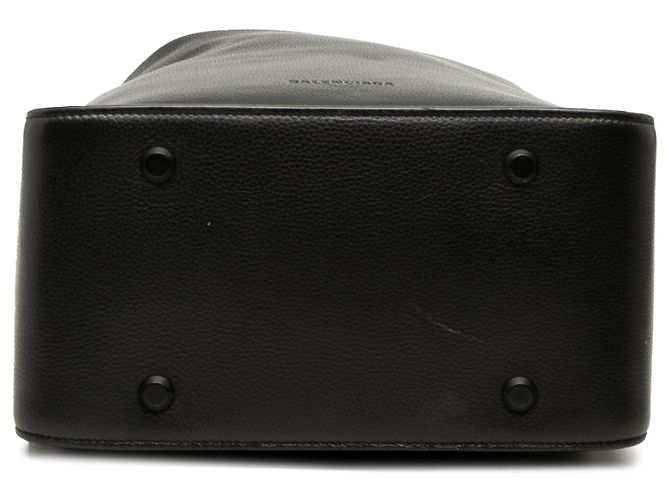 Balenciaga Tote Tool 2.0 North South in pelle di vitello grana grossa nera Medium Nero - vista 3