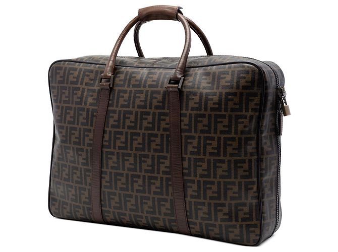 Valigia Fendi Brown Zucca Coated Canvas Marrone - vista 2
