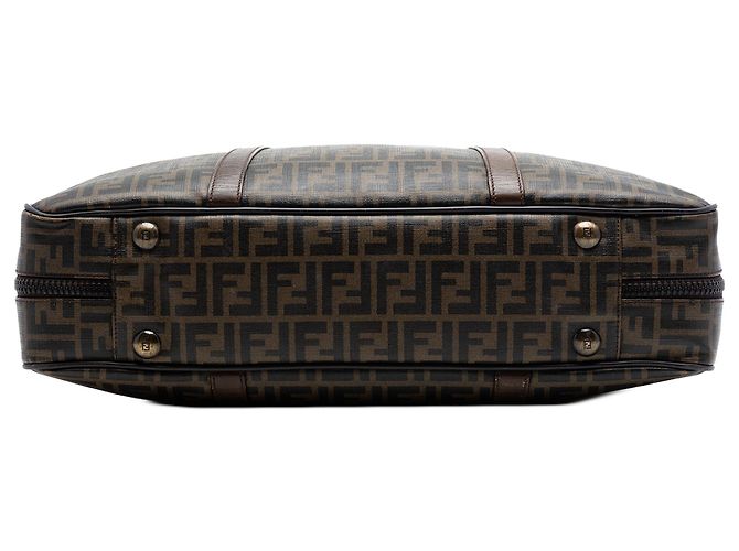 Valigia Fendi Brown Zucca Coated Canvas Marrone - vista 3