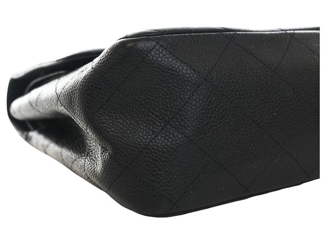 Chanel Black Jumbo Classic Caviar Double Flap Noir - vue 10
