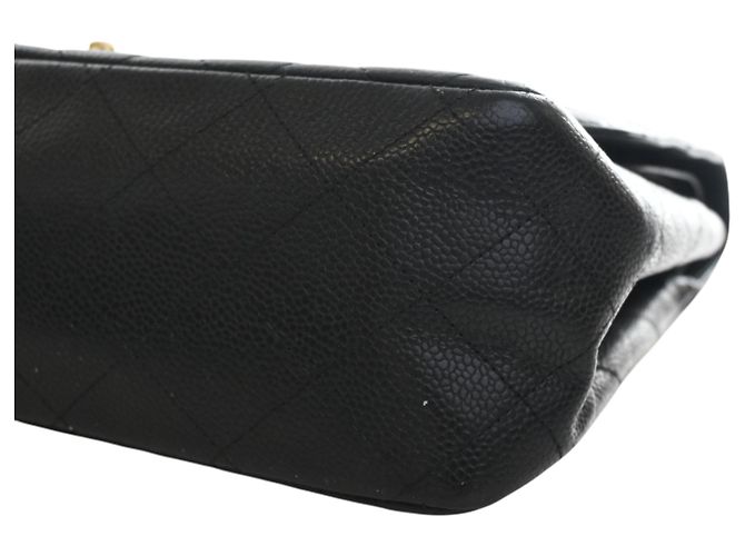 Chanel Black Jumbo Classic Caviar Double Flap Noir - vue 11