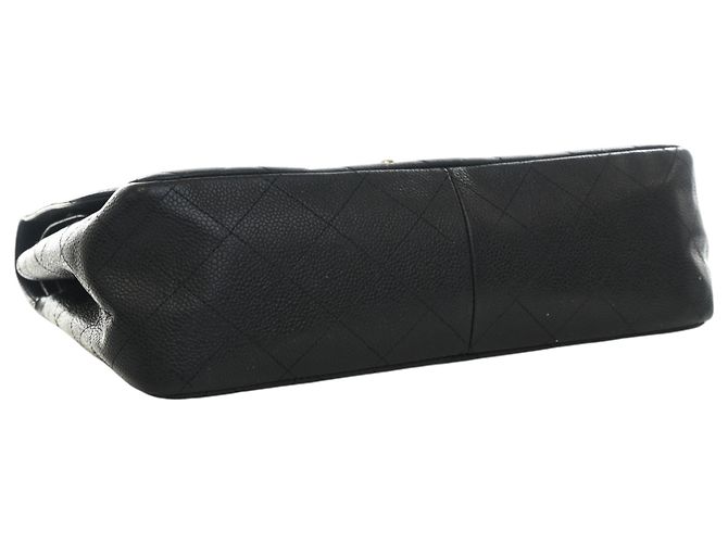 Chanel Black Jumbo Classic Caviar Double Flap Noir - vue 12