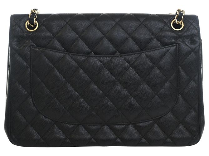 Chanel Black Jumbo Classic Caviar Double Flap Noir - vue 4