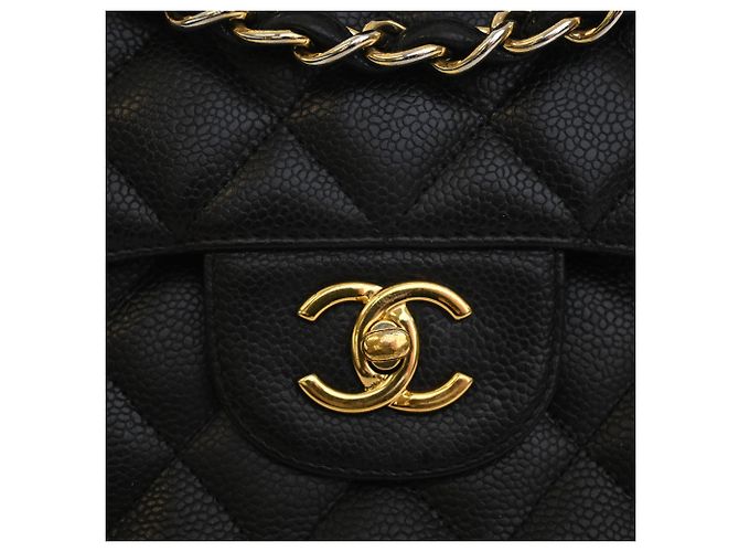 Chanel Black Jumbo Classic Caviar Double Flap Noir - vue 7