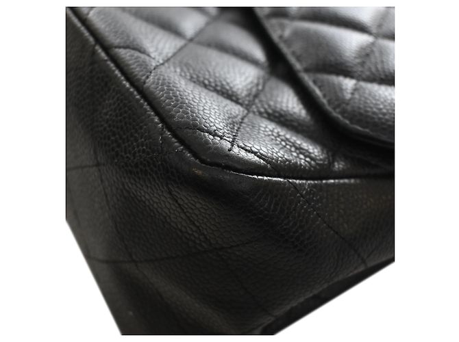 Chanel Black Jumbo Classic Caviar Double Flap Noir - vue 8