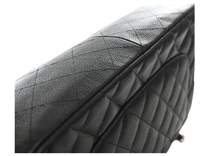 Chanel Black Jumbo Classic Caviar Double Flap Noir - vue 9