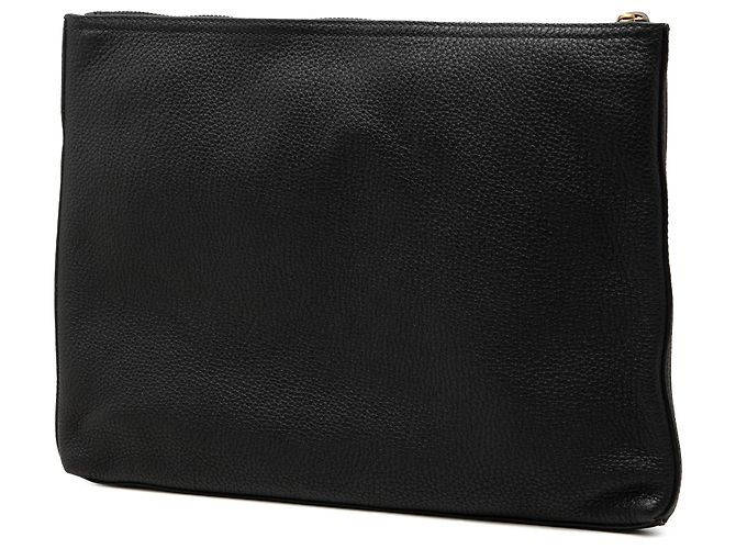 Clutch Portfolio Gucci in pelle di vitello nera Medium con logo Nero - vista 2