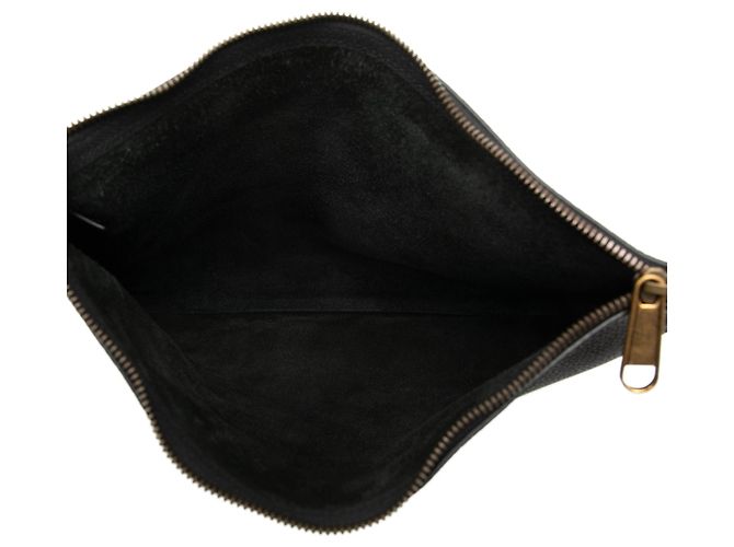 Clutch Portfolio Gucci in pelle di vitello nera Medium con logo Nero - vista 4