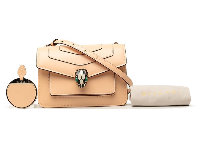 Bulgari Bvlgari Serpenti Forever Crossbody in vitello beige - vista 7