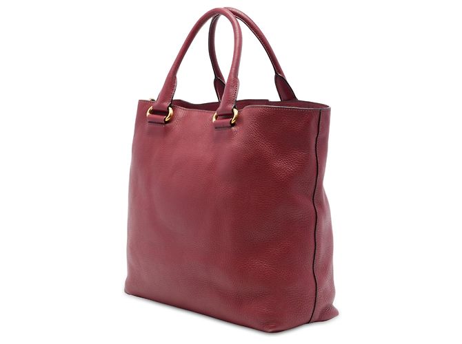 Tote aperta convertibile Prada Red Vitello Daino Rosso Bordò - vista 2