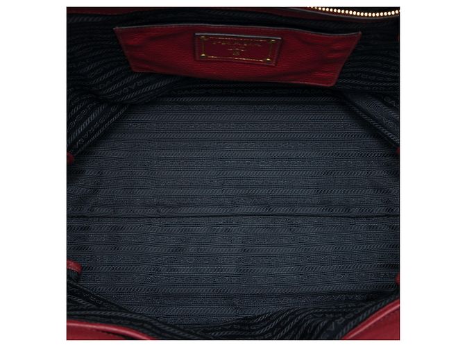 Tote aperta convertibile Prada Red Vitello Daino Rosso Bordò - vista 4