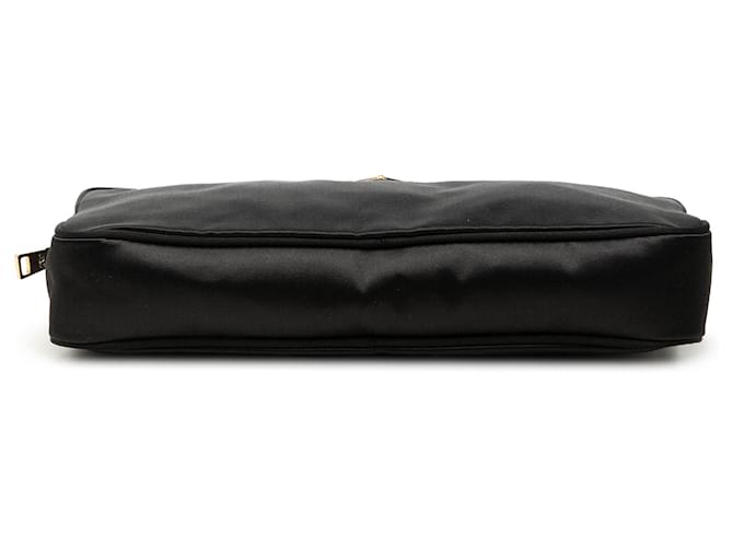 Pouch multi-zip in raso nero Prada - vista 3