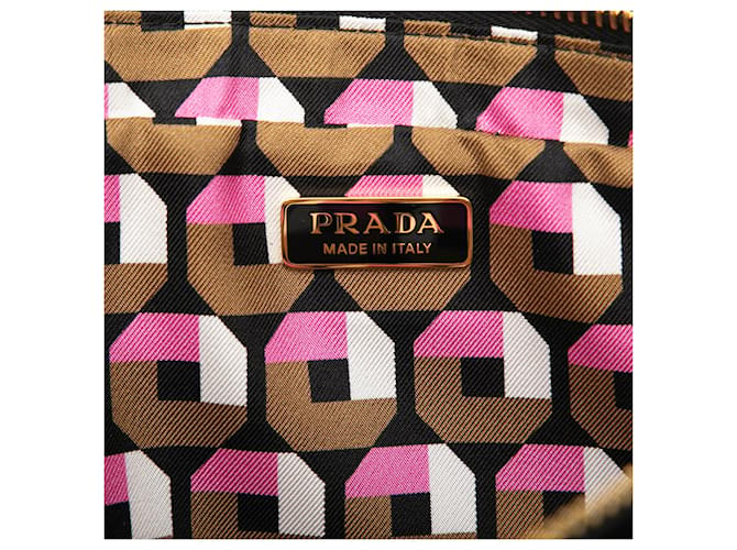 Pouch multi-zip in raso nero Prada - vista 5