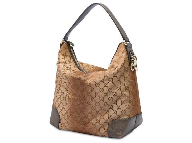 Bolso de hombro Gucci Brown GG Lurex Heart Bit Castaño Bronce - vista 2