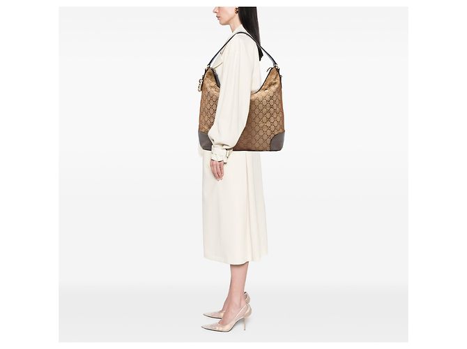 Bolso de hombro Gucci Brown GG Lurex Heart Bit Castaño Bronce - vista 5