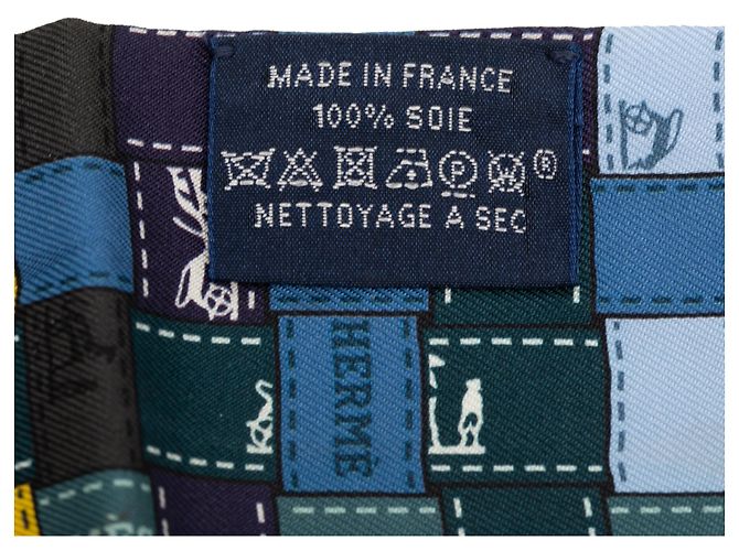 Twilly in seta Hermès Blue Bolduc Au Carre - vista 4