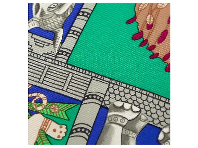 Hermès Blue Torana Seidentuch 90 Blau - Ansicht 5