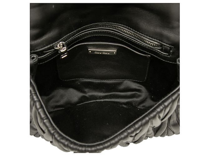 Miu Miu Black Matelasse Nappa Push Lock Flap Nero - vista 4