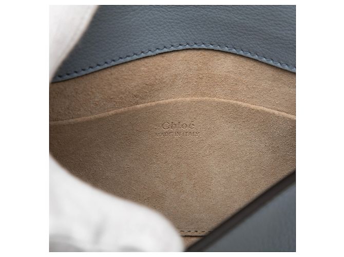 Borsa Nile Chloé Piccola in Pelle Blu con Cinturino da Polso Blu chiaro - vista 5