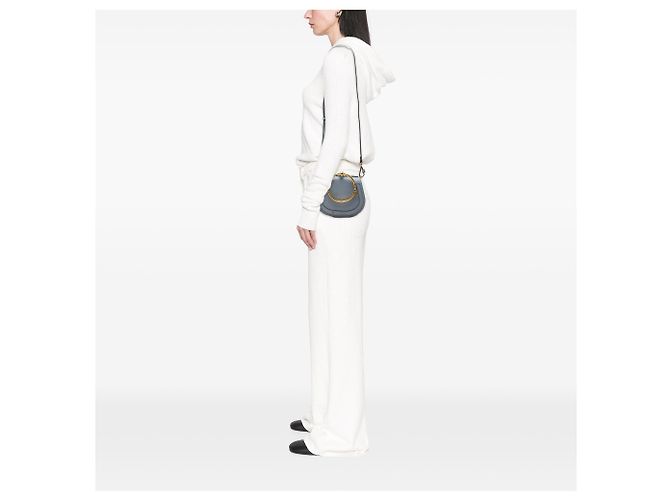 Borsa Nile Chloé Piccola in Pelle Blu con Cinturino da Polso Blu chiaro - vista 6