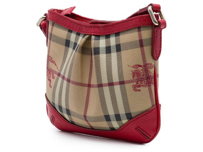 Borsa a tracolla Burberry Beige Mini Haymarket Check Coated Canvas Hartham - vista 2