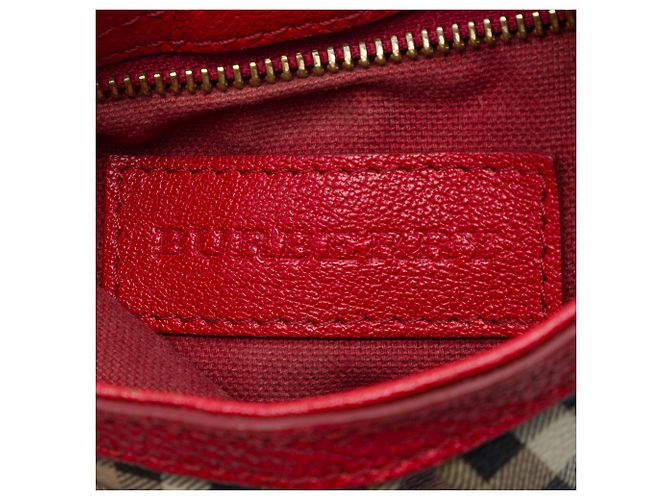 Borsa a tracolla Burberry Beige Mini Haymarket Check Coated Canvas Hartham - vista 5