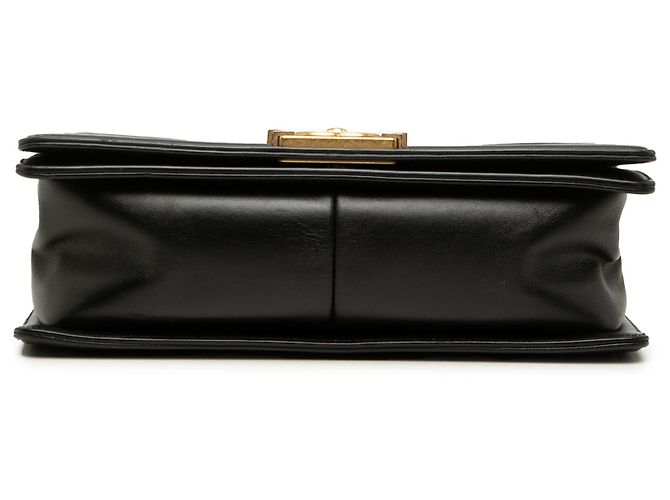 Chanel Black Old Medium Chevron Mixed Leather Boy Flap Nero - vista 3