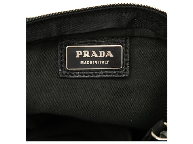 Prada Borsa Crossbody in Tessuto Nero con Cerniera - vista 5