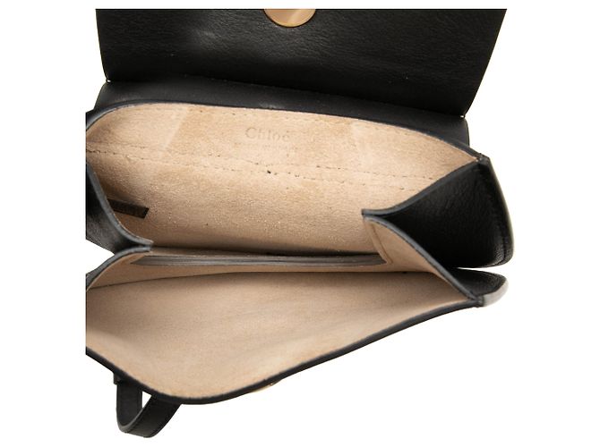 Chloé Mini Borsa a Tracolla Faye in Pelle Nera Nero - vista 4