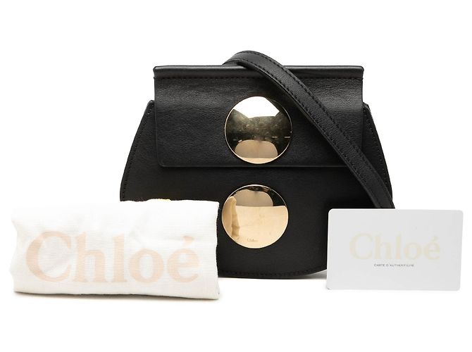 Chloé Mini Borsa a Tracolla Faye in Pelle Nera Nero - vista 7