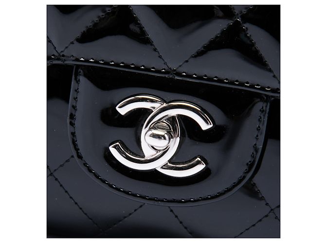 Chanel Black Maxi Classic Patent Single Flap Nero - vista 5