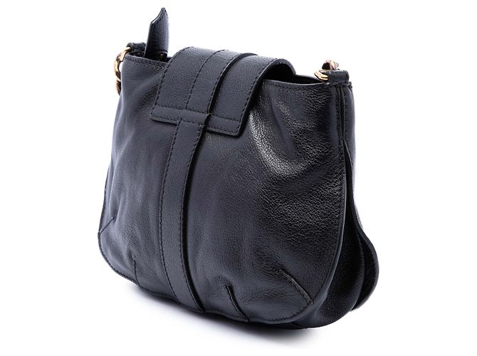 Burberry Black Small Grained Calfskin Holyoake Crossbody Nero - vista 2