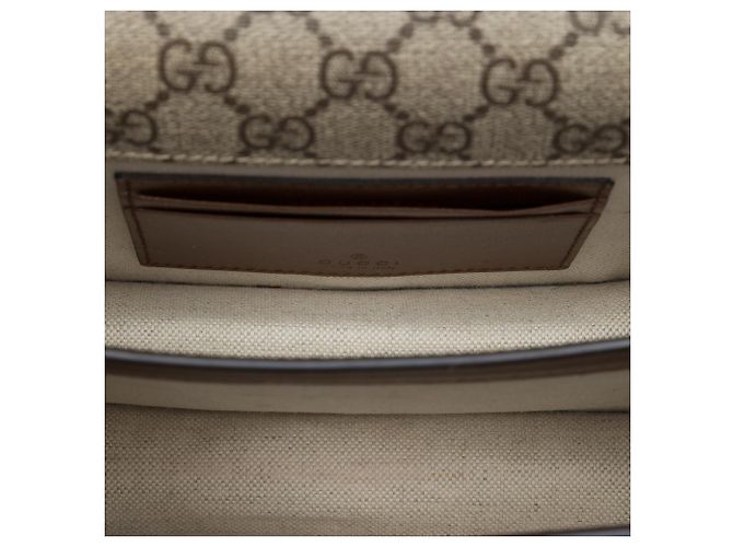 Gucci Mini Borsa a Tracolla GG Supreme Interlocking G Beige - vista 4
