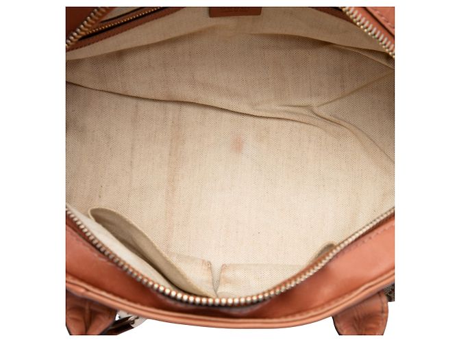 Borsa Satchel Gucci in tela GG beige con Heart Bit - vista 4