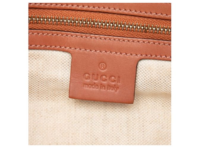 Borsa Satchel Gucci in tela GG beige con Heart Bit - vista 5