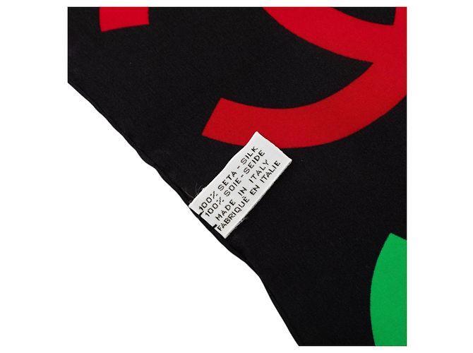 Chanel Seidentuch mit CC-Logo-Print, braun 90 - Ansicht 3