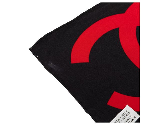 Chanel Seidentuch mit CC-Logo-Print, braun 90 - Ansicht 5